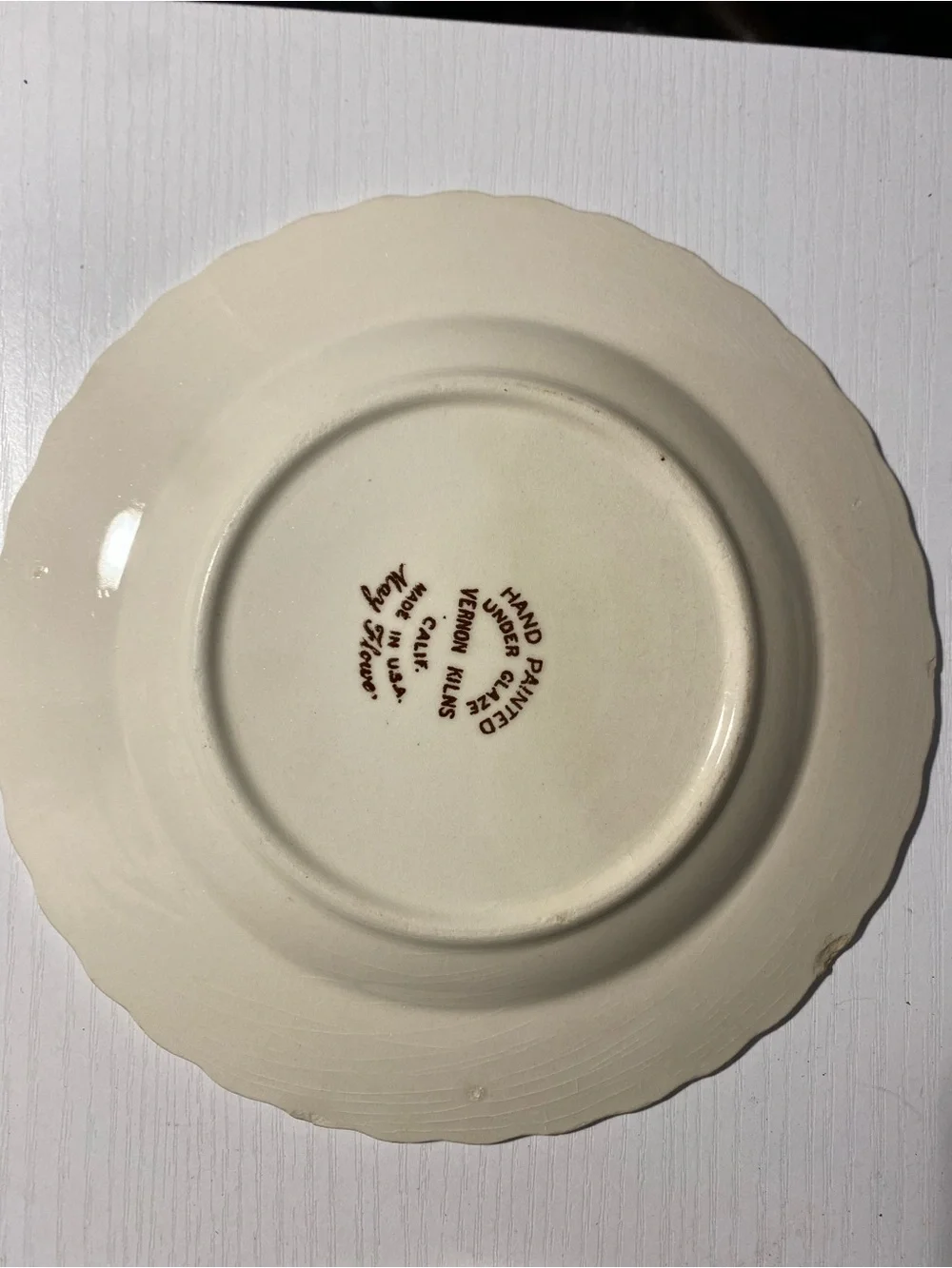 Vintage Vernon Kilns May Flower Bread Dessert Plates 6.5